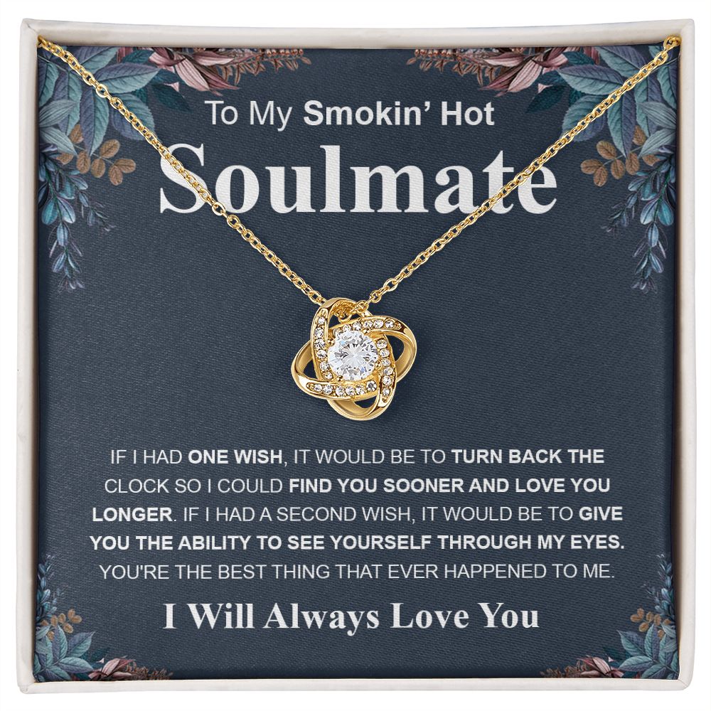 Gifts For Soulmate Birthday Gifts From Husband Necklace Valentines Day, Necklace for Future Soulmate, Wedding Birthday Jewelry for Wife Necklace Gifts from Husband - Soulmate Gift Necklace with Message Card and Gift Box Love knot Thang