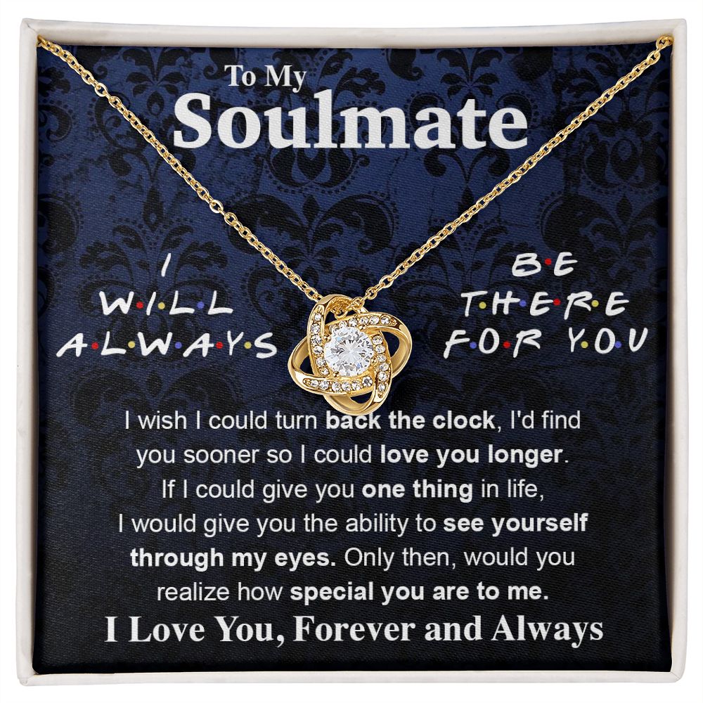 To My Soulmate Necklace To My Future Wife Necklace Gifts, Promise Necklace For Her, Fiance Gifts For Her, Valentine Necklace Gifts For Soulmate From Husband With Message Card Box LED, Soulmate Necklace For Women, To My Wife Necklace Love knot Thang