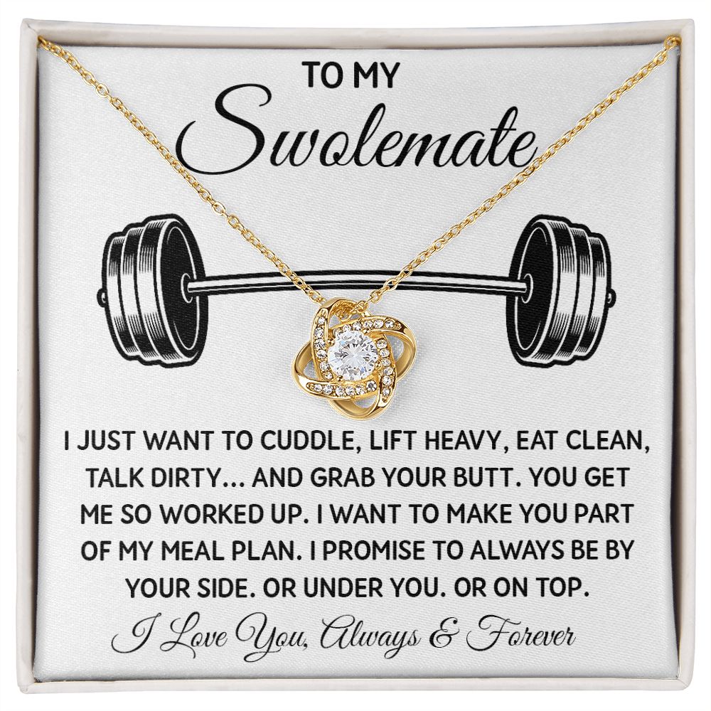 To My Swolemate, Gift For Swolemate Necklace I Love You Always & Forever Jewelry For Best Friend, Valentine Gifts To My Swolemate Necklace Message Card and Gift Box Styles on Birthday, Christmas, Wedding, Anniversary  Love knot Thang