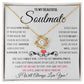My Beautiful Soulmate Necklace Future Wife Gifts, Promise Necklace For Her, Fiance Gifts For Her, Valentine Birthday Gifts For Future Wife With Message Card Box LED, Soulmate Necklace For Women, To My Wife Necklace Love knot Thang