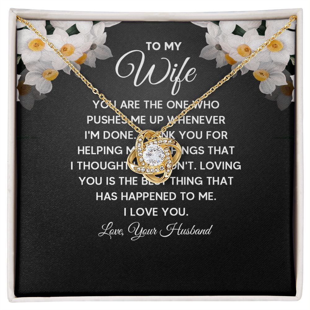 Wife Necklace Gifts From Husband, Wedding Anniversary Jewelry For Wife From Husband, Wife Birthday From Husband  Message Card and Gift Box styles On Birthday, Christmas, Anniversary Love knot Thang