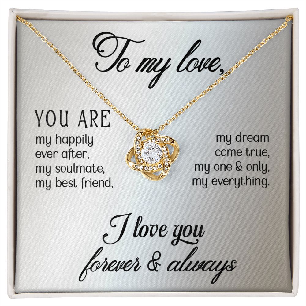 To My Love "Promise NecklaceGift for Fiance, Girlfriend, Future Wife, Wife. Fiance, Girlfriend, Future Wife, Wife Gift, Love Knot Meaningful Necklace Message Card and Gift Box Styles on Birthday, Christmas, Anniversary Love knot Thang