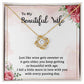 To My Wife Necklace Romantic Gifts For Her Unique Necklaces For Wife From Husband Cute Valentines Day Anniversary Birthday For Wife, Meaningful Necklace Message Card and Gift Box Styles on Birthday, Christmas, Anniversary Love knot Thang