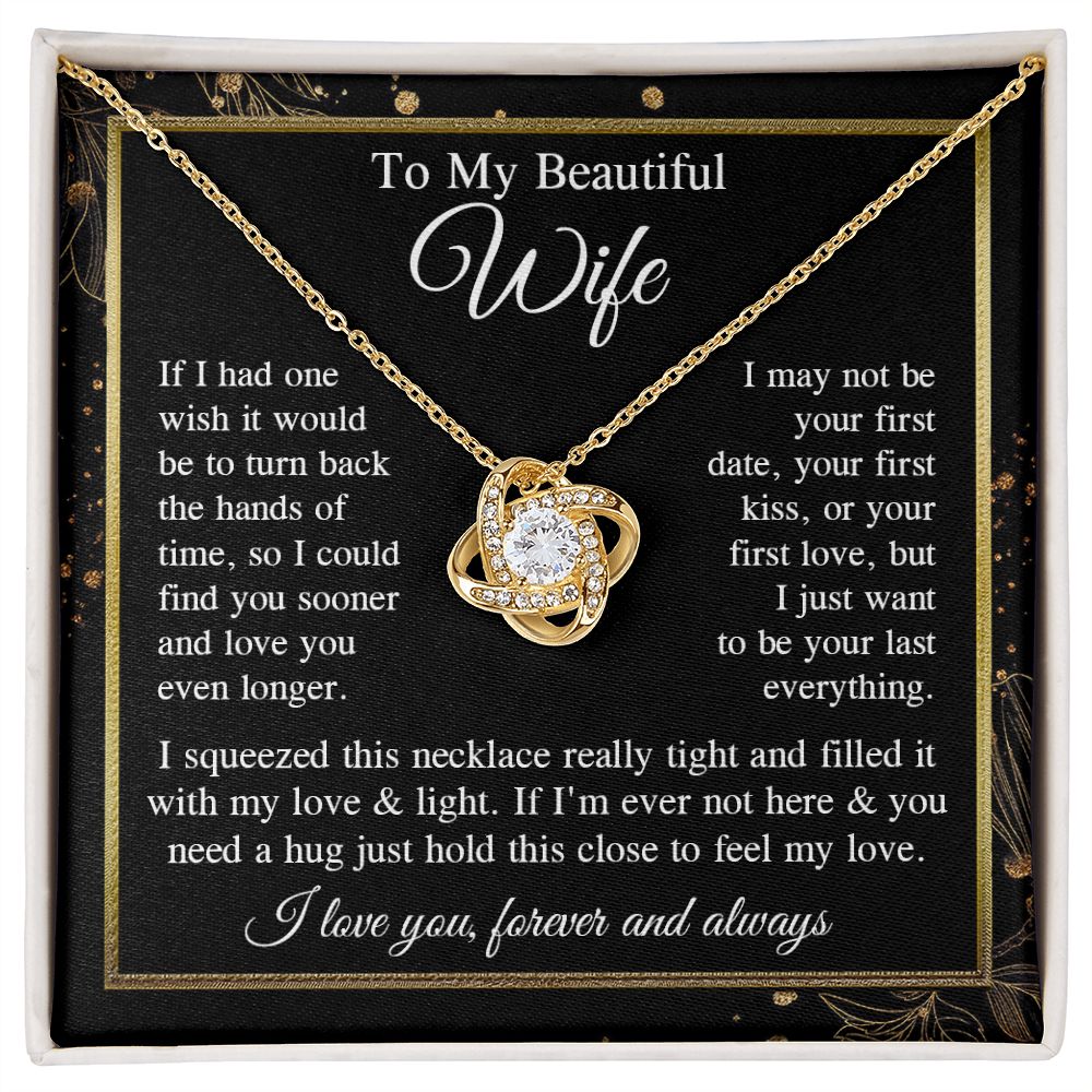 Wife Necklace Gift for Her, Soulmate Jewelry, Necklace for Future Wife, Valentine Jewelry for Wife Necklace Gifts from Husband - Soulmate Gift Necklace with Message Card and Gifts Box Love knot Thang