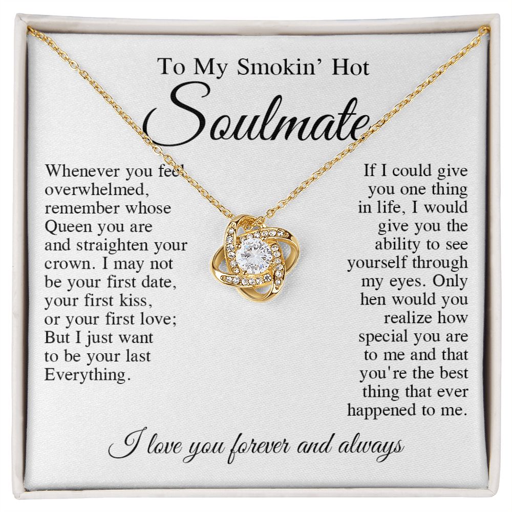 To My Smokin Hot Wife Necklace, Wedding Anniversary Jewelry for Women, Anniversary Gifts For Wife From Husband To My Wife Necklace Message Card and Necklace Gift Box Gift Box Styles on Birthday, Wedding, Anniversary, Valentine Love knot Thang