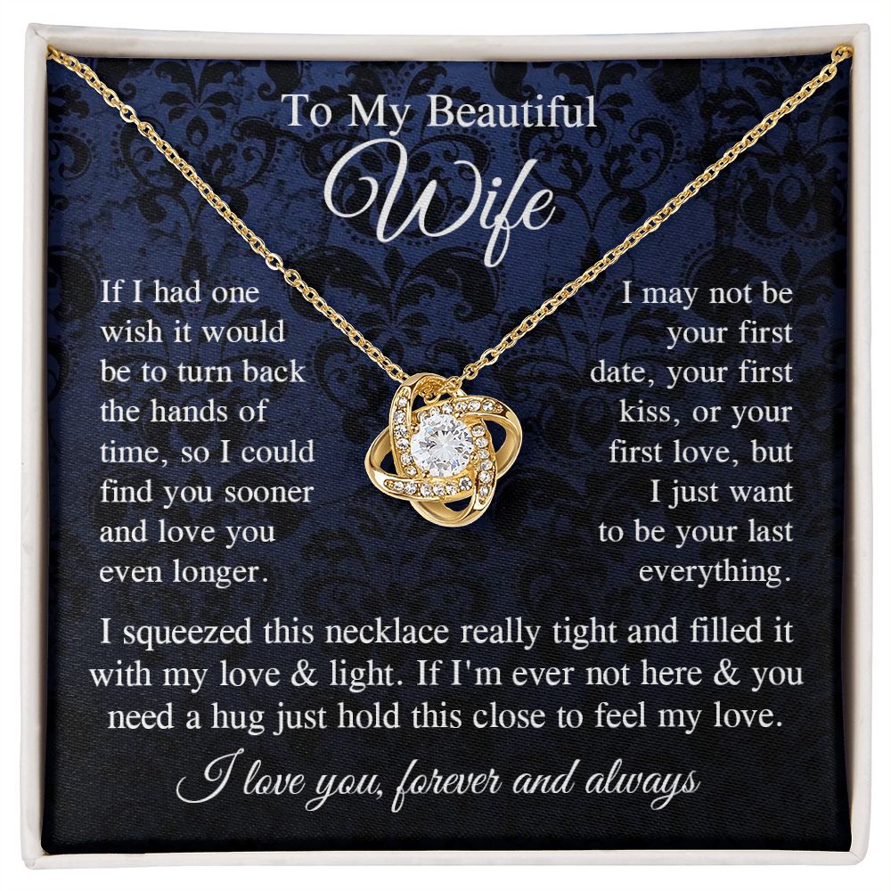 Wife Necklace Gift for Her, Soulmate Jewelry, Necklace for Future Soulmate, Valentine Anniversary Jewelry for Wife Necklace Gift from Husband - Soulmate Gift Necklace with Message Card and Gift Box Love knot Thang