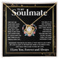 Couples Gifts Necklace To My Soulmate Necklace Anniversary Wedding Jewelry Romantic Gifts For My Wife Pendant Jewelry with Message Card and Box Necklaces for Women Valentines Day Happy Anniversary Wedding Present Love knot Thang