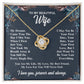 To My Wife Necklace Gift for Her, Soulmate Jewelry, Necklaces for Wife from Husband, Birthday To My Wife Necklace, Soulmate Gifts, Necklace Message Card and Gift Box Styles on Birthday, Wedding, Anniversary, Valentine Love knot Thang
