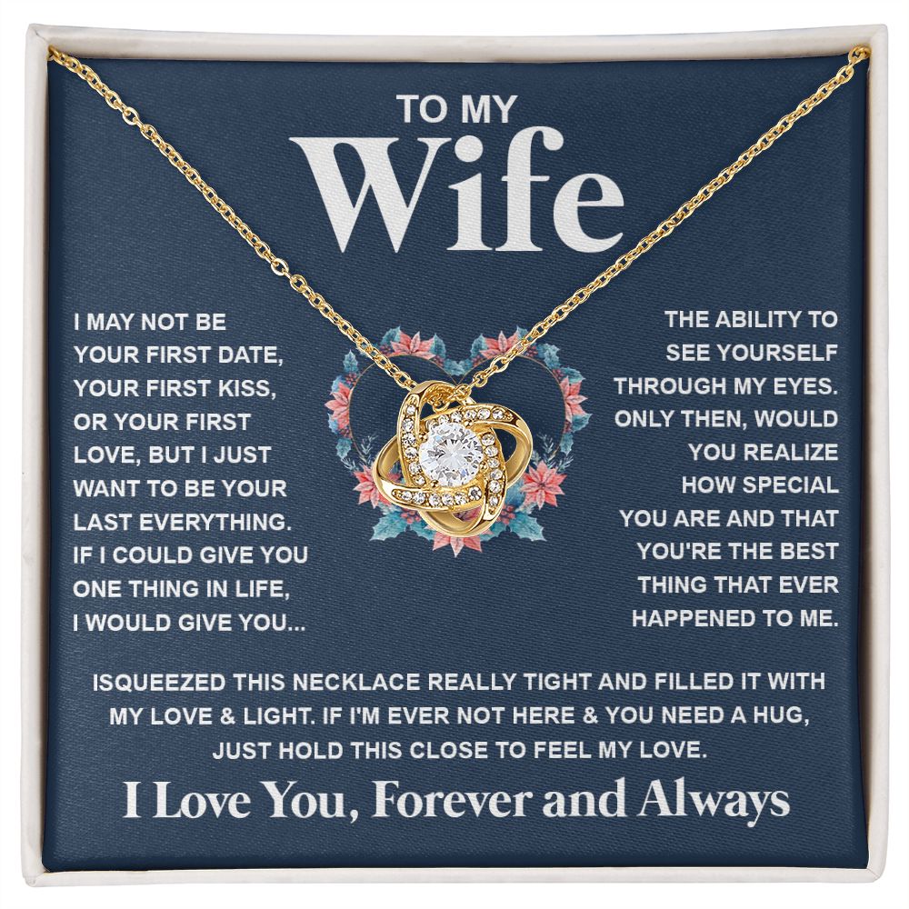 Couples Gifts Necklace To My Soulmate Necklace Birthday Christmas Jewelry Romantic Gift For My Wife Pendant Jewelry with Message Card and Box Necklaces for Women Valentines Day Happy Anniversary Wedding Present Love knot Thang