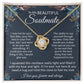 Couples Gifts, To My Dear Wife Necklace Gifts From Husband, Wedding Anniversary Jewelry For Wife From Husband, Wife Birthday From Husband, Necklace Custom Name Message Card and Gift Box Styles on Birthday, Christmas, Wedding, Anniversary\ Love knot Thang