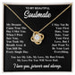 To My Soulmate Necklace Gift for Her, Soulmate Jewelry, Necklaces for Wife from Husband, Anniversary, To My Wife Necklace, Soulmate Gifts, Necklace Message Card and Gift Box Styles on Birthday, Wedding, Anniversary, Valentine Love knot Thang