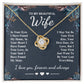 To My Beautiful Wife Necklace Gift, Soulmate for Wife Valentine Gifts from Husband, Birthday for Women, Soulmate Gifts, Message Card and Necklace Gifts Box Gift Box Styles on Birthday, Wedding, Anniversary, Valentine Love knot Thang