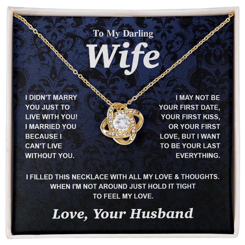 Valentine Gifts for Wife Necklace from Husband- Gifts for Wife from Husband, Wedding Gifts for Her Gifts Soulmate Message Card and Necklace Gift Box Gift Box Styles on Birthday, Wedding, Anniversary, Valentine Love knot Thang