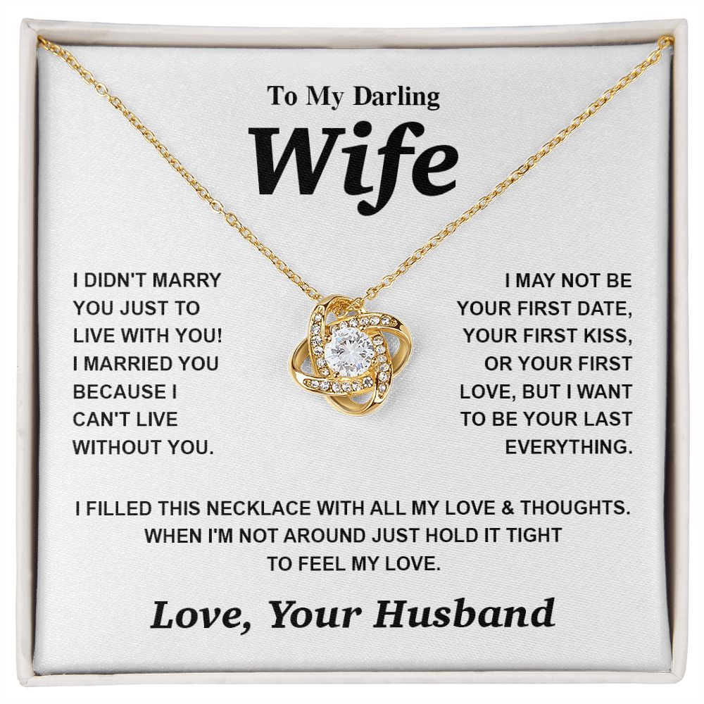 Valentine Gifts for Wife Necklace from Husband- Gifts for Wife from Husband, Birthday Gifts for Her Gifts Soulmate Message Card and Necklace Gift Box Gift Box Styles on Birthday, Wedding, Anniversary, Valentine Love knot Thang