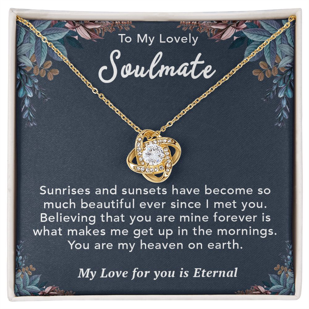 To My Lovely Wife Necklace Gift From Husband To My Badass Wife Pendant Birthday Jewelry with Message Card and Gift Box. Gift for Wife. Necklace Gift Set for Wife Necklace Gifts Box Gift Box Styles Love knot Thang