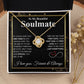 To My Beautiful Soulmate Necklace My Last Everything, Promise Necklace For Her, Fiance Gifts For Her, Wedding Valentine Gifts For Future Wife With Message Card Box LED, Soulmate Necklace For Women, To My Wife Necklace Love knot Thang