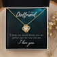 To My True Girlfriend Necklace, Brother to Sister, Birthday For Sister from Brother, I Love You, Love Knot Meaningful Necklace Message Card and Gift Box Styles on Birthday, Christmas, Anniversary Love knot Thang