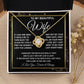 To My Beautiful Wife Necklace, Soulmate Jewelry For Women, Wife Necklace From Husband, Soulmate Gifts For Her, To My Future Soulmate Necklace Message Card and Necklace Gifts Box Gift Box Styles on Birthday, Wedding, Anniversary, Valentine Love knot Thang