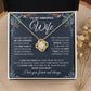 to My Wife Necklace, Soulmate Jewelry for Women, Wife Gifts from Husband, Wedding Necklace for Wife Soulmate Gifts Future Wife Necklace Message Card and Gift Box Styles on Birthday, Wedding, Anniversary, Valentine Love knot Thang