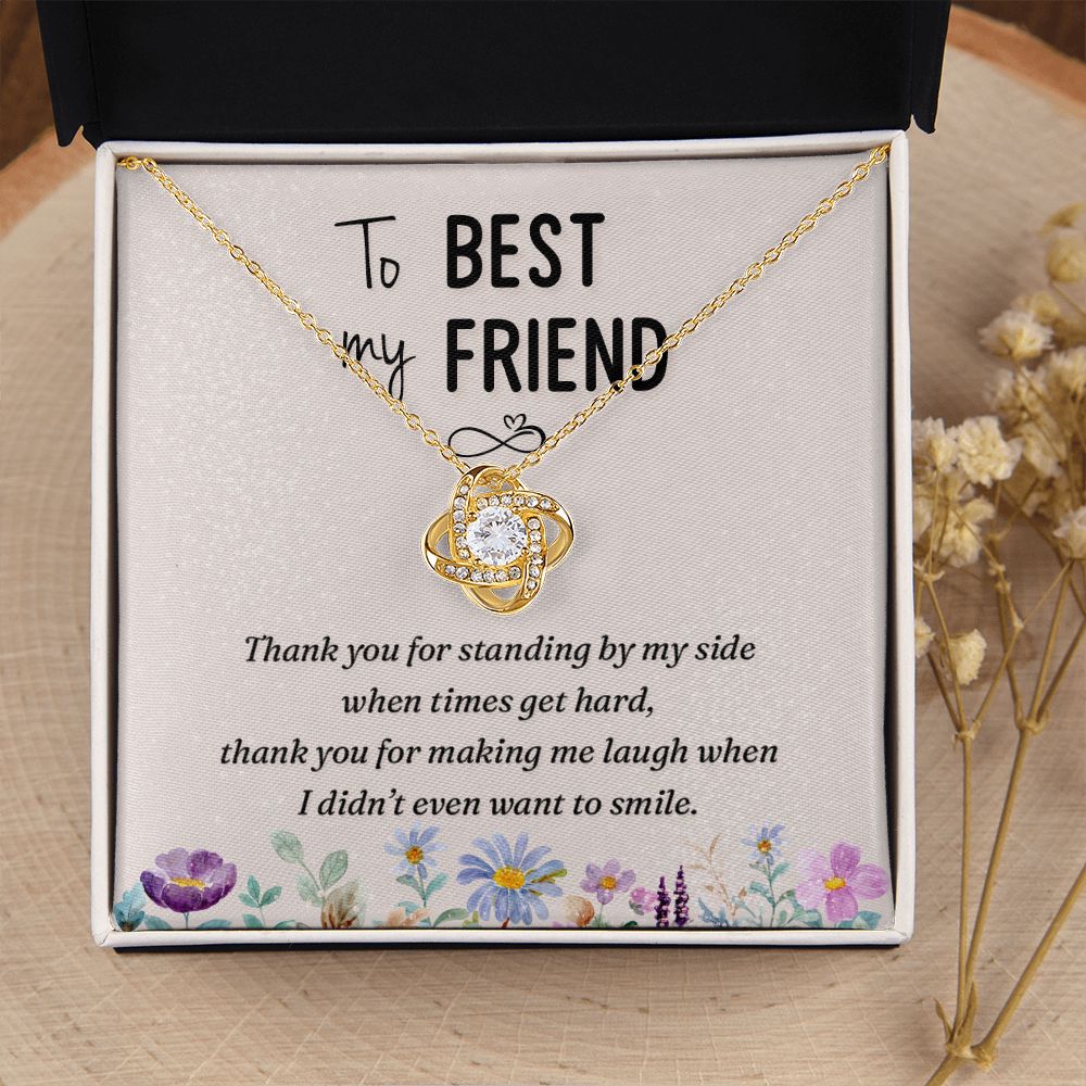 To My Best Friend On Her Wedding Day Necklace, Soul Sisters Necklace, BFF Necklace, Best Friend Gift Jewelry, Long Distance, Friends, Meaningful Necklace Message Card and Gift Box Styles on Birthday, Christmas, Anniversary  Love knot Thang