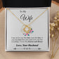 Couples Gifts, To My Dear Wife Necklace Gifts From Husband, Wedding Anniversary Jewelry For Wife From Husband, Necklace Customer Name Message Card and Gift Box styles On Birthday, Christmas, Anniversary Love knot Thang