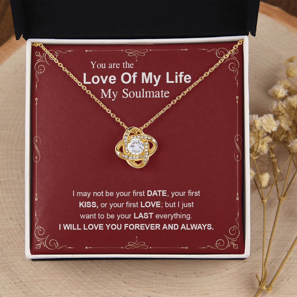 To My Soulmate Necklace, Necklaces For Wife from Husband, Soulmate Necklace to My Future Wife, Necklace For Soulmate with Message Card and Necklace Gift Box Gift Box Styles on Birthday, Christmas, Wedding, Anniversary Love knot Thang