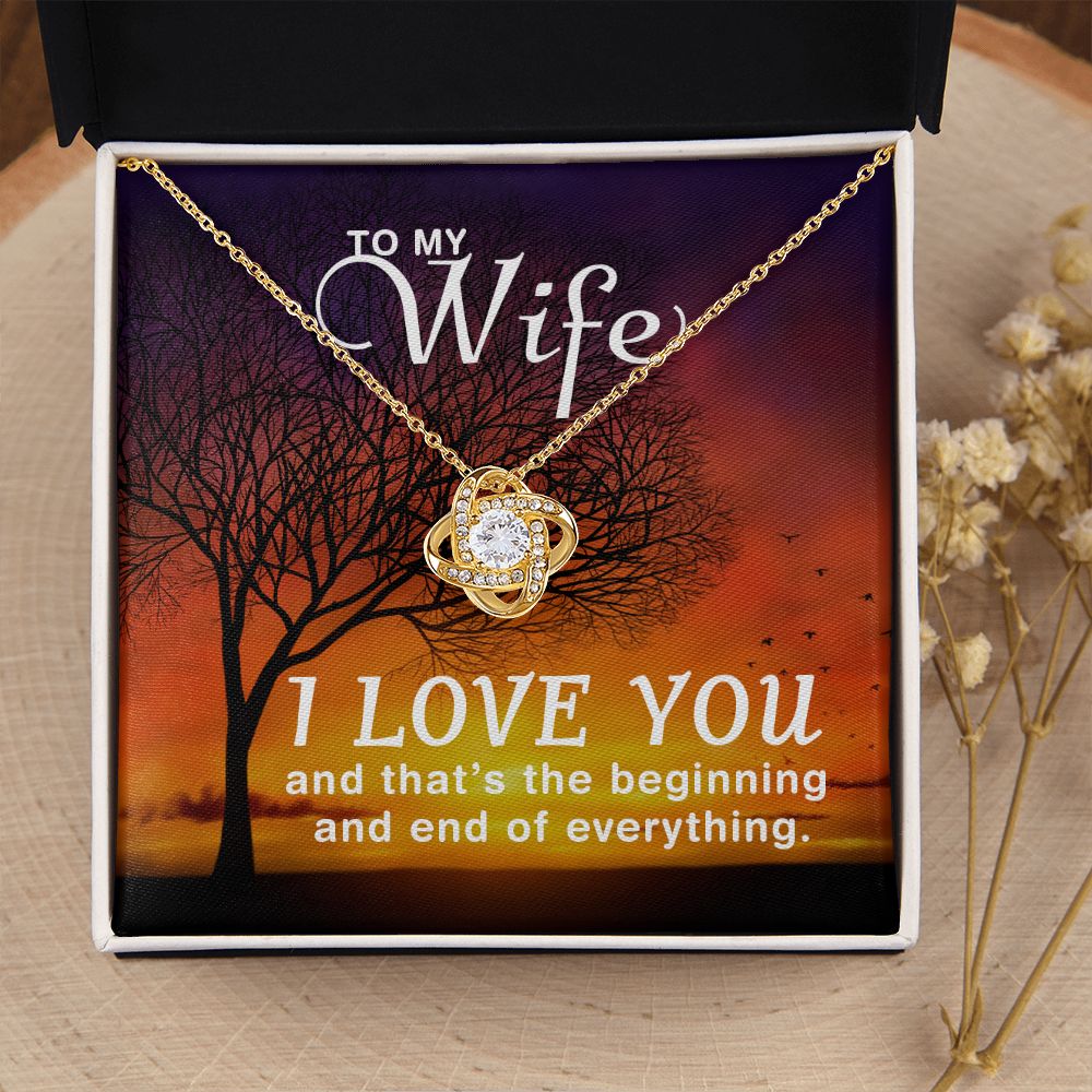 Birthday For Wife, Love Necklace Gifts For Wife From Husband, To My Soulmate Necklace For Women, To My Wife Necklace Wedding Anniversary, Love Knot Meaningful Necklace Message Card and Gift Box Styles on Birthday, Christmas, Anniversary Love knot Thang