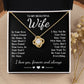 To My Beautiful Wife Necklace Gifts, Soulmate for Wife Birthday Gifts from Husband, Valentine for Women, Soulmate Gifts, Message Card and Necklace Gifts Box Gift Box Styles on Birthday, Wedding, Anniversary, Valentine Love knot Thang