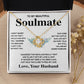 Soulmate Necklace Gift From Husband To My Badass Wife Pendant Valentines Day Anniversary Jewelry with Message Card and Gift Box. Gift for Wife. Necklace Gift Set for Wife Message Card and Necklace Gifts Box Gift Box Styles Love knot Thang