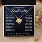 To My Beautiful Soulmate Necklace Gift for Her, Soulmate for Wife Birthday Gifts from Husband, Wedding for Women, Soulmate Gifts, Message Card and Necklace Gifts Box Gift Box Styles on Birthday, Wedding, Anniversary, Valentine Love knot Thang