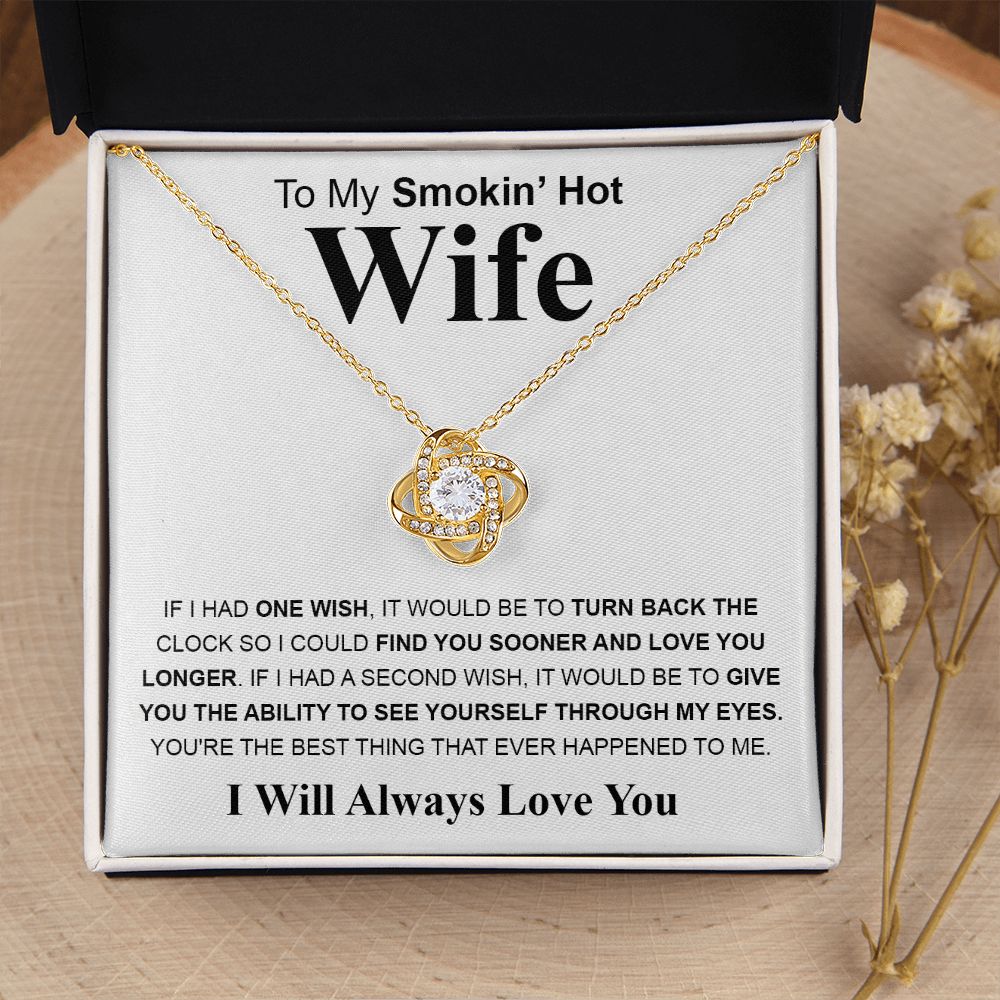 Gifts For Wife Birthday Gifts From Husband Necklace Valentines Day, Necklace for Future Soulmate, Wedding Anniversary Jewelry for Wife Necklace Gifts from Husband - Soulmate Gift Necklace with Message Card and Gift Box Love knot Thang