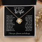 To My Beautiful Wife Necklace Gift for Her, Soulmate for Wife Birthday Gifts from Husband, Valentine for Women, Soulmate Gifts, Message Card and Necklace Gifts Box Gift Box Styles on Birthday, Wedding, Anniversary, Valentine Love knot Thang