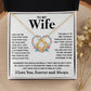 Couples Gifts Necklace To My Wife Necklace Valentine Christmas Jewelry Romantic Gifts For My Wife Pendant Jewelry with Message Card and Box Necklaces for Women Valentines Day Happy Anniversary Wedding Present Love knot Thang