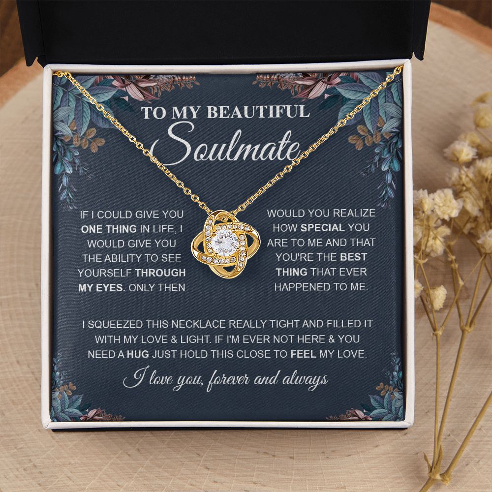 To My Beautiful Soulmate Necklace, Love Necklace for Girlfriend, Wife Gift, Soulmate Jewelry, Soulmate Necklace, Future Wife Gift, Necklace for Wife from Husband Necklace Message Card and Gift Box Styles on Birthday, Christmas, Wedding, Anniversary Love k