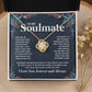 Couples Gifts Necklace To My Soulmate Necklace Anniversary Valentine Jewelry Romantic Gifts For My Wife Pendant Jewelry with Message Card and Box Necklaces for Women Valentines Day Happy Anniversary Wedding Present Love knot Thang