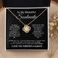 To My Beautiful Soulmate Necklace, Love Necklace for Girlfriend, Soulmate Jewelry, Soulmate Necklace, Future Wife Gifts, Necklace for Wife from Husband Necklace Message Card and Gift Box Styles on Birthday, Christmas, Wedding, Anniversary Love knot Thang