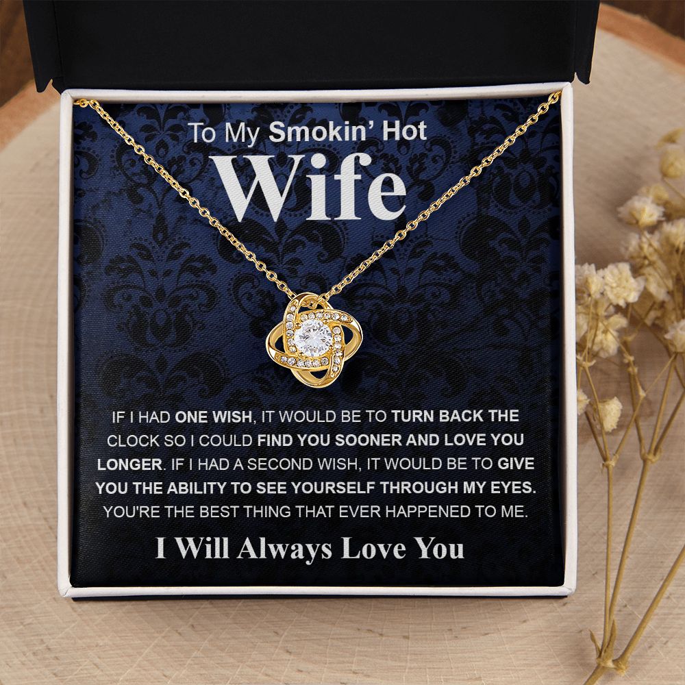 Gifts For Wife Birthday Gifts From Husband Necklace Valentines Day, Necklace for Future Soulmate, Wedding Valentine Jewelry for Wife Necklace Gifts from Husband - Soulmate Gift Necklace with Message Card and Gift Box Love knot Thang