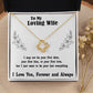 Soulmate Necklace For Women, Soulmate Gifts For Her, Future Wife Necklace, Necklaces For Girlfriend, To My Wife Necklace, Wife Necklace From Husband Necklace Message Card and Gift Box Styles on Birthday, Christmas, Valentine Love knot Thang