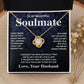 Soulmate Necklace Gift From Husband To My Badass Wife Valentines Day Anniversary Jewelry with Message Card and Gift Box. Gift for Wife. Necklace Gift Set for Wife Message Card and Necklace Gifts Box Gift Box Styles Love knot Thang