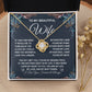 To My Beautiful Wife Necklace Gift for Her, Soulmate for Wife Valentine Gifts from Husband, Birthday Jewelry for Women, Soulmate Gifts, Message Card and Necklace Gifts Box Gift Box Styles on Birthday, Wedding, Anniversary, Valentine Love knot Thang