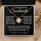 To My Beautiful Soulmate Necklace Gift for Her, Soulmate for Wife Birthday Gifts from Husband, Valentine Jewelry for Women, Soulmate Gifts, Message Card and Necklace Gifts Box Gift Box Styles on Birthday, Wedding, Anniversary, Valentine Love knot Thang