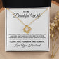 To My Beautiful Wife Necklace From Husband Pendant Jewelry with Message Card and Box Necklaces for Women Valentines Day Happy Wedding Present for Birthday Merry Christmas for Wife Love knot Thang