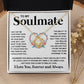 Couples Gifts Necklace To My Soulmate Necklace Valentine Christmas Jewelry Romantic Gifts For My Wife Pendant Jewelry with Message Card and Box Necklaces for Women Valentines Day Happy Anniversary Wedding Present Love knot Thang