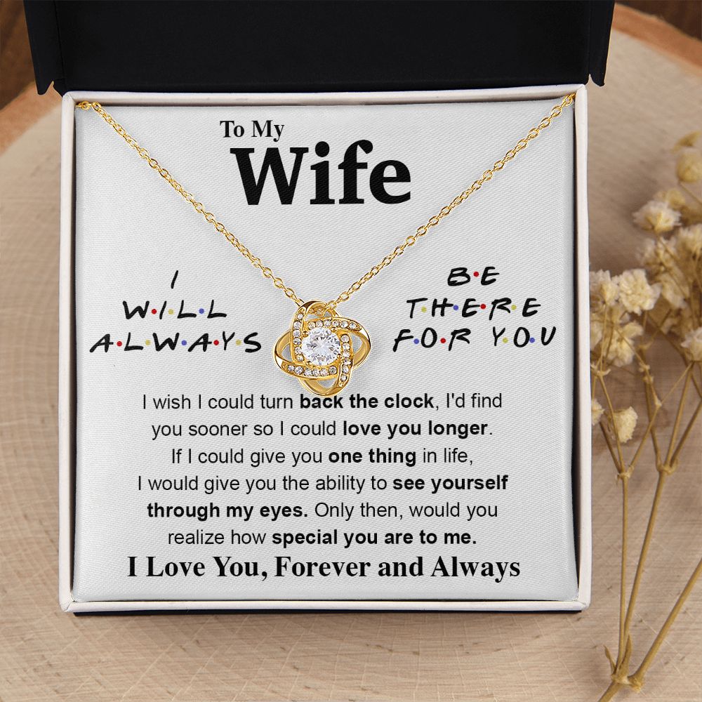 To My Wife Necklace To My Future Wife Gifts, Promise Necklace For Her, Fiance Gifts For Her, Valentine Gifts For Soulmate From Husband With Message Card Box LED, Soulmate Necklace For Women, To My Wife Necklace Love knot Thang