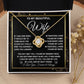 To My Beautiful Wife Necklace Gift for Her, Soulmate for Wife Valentine Gifts from Husband, Wedding Jewelry for Women, Soulmate Gifts, Message Card and Necklace Gifts Box Gift Box Styles on Birthday, Wedding, Anniversary, Valentine Love knot Thang
