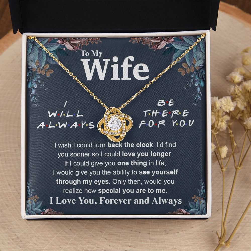 To My Wife Necklace To My Future Wife Necklace Gifts, Promise Necklace For Her, Fiance Gifts For Her, Anniversary Necklace Gifts For Soulmate From Husband With Message Card Box LED, Soulmate Necklace For Women, To My Wife Necklace Love knot Thang