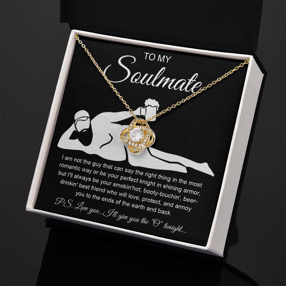 To My Soulmate Necklace For Women, Funny Gifts For Girlfriend,Valentine Christmas Presents For Girlfriend, Best Birthday Meaningful Gift Ideas For Wife, Women Romantic Jewelry For Her Anniversary Message Card and Gift Box Styles LOVE KNOT