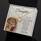 To My Daughter Gifts From Lion Dad, Father Daughter Gift, Daughter Necklace From Dad, Dad And Daughter, Necklace Gifts From Dad To Daughters, Lion Daughter Necklace, Necklace Message Card and Gift Box Styles on Birthday, Christmas, Valentine LOVE KNOT