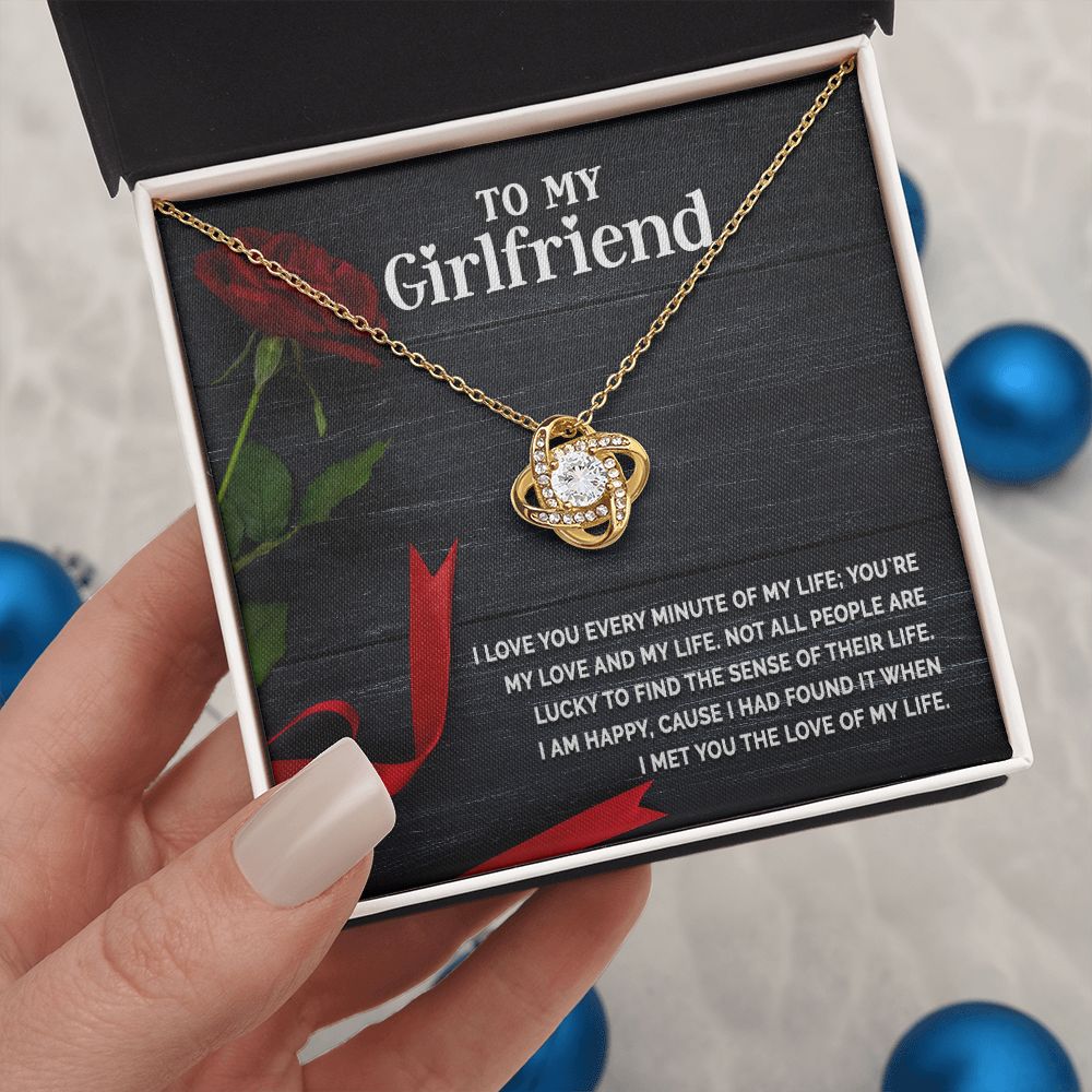 Love Knot Necklace, To My Girlfriend Gifts From Boyfriend, Girlfriend Jewelry, Girlfriend Birthday Anniversary For Girlfriend Gift, Necklace Message Card and Gift Box Styles on Birthday, Christmas, Anniversary  Love knot Thang