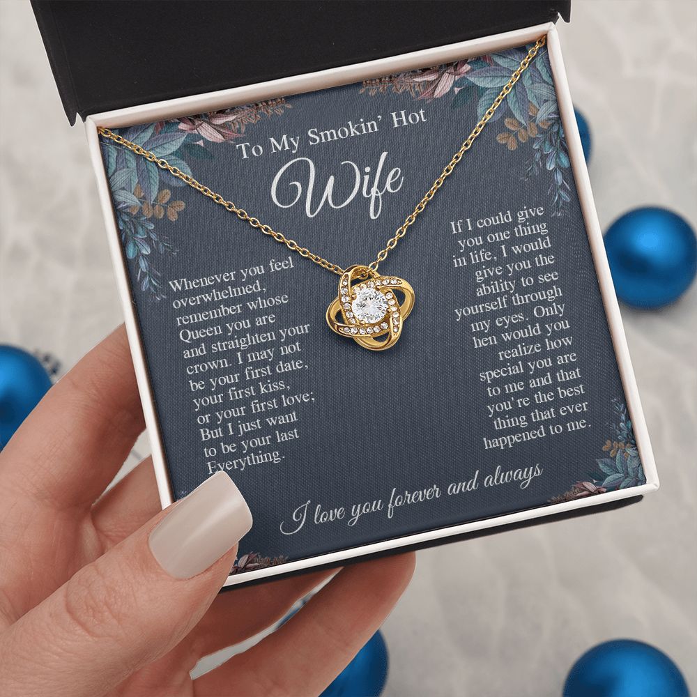 To My Beautiful Soulmate Necklace, Valentine Anniversary Jewelry Gifts for Women, Anniversary Gifts For Wife From Husband To My Wife Necklace Message Card and Necklace Gift Box Gift Box Styles on Birthday, Wedding, Anniversary, Valentine Love knot Thang